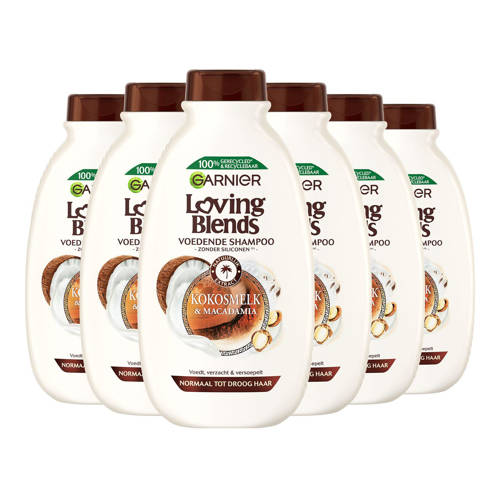 Wehkamp Garnier Loving Blends Kokosmelk en Macadamia shampoo - 6 x 300 ml - voordeelverpakking aanbieding