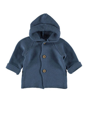 B.E.S.S baby vest met textuur vergrijsd blauw