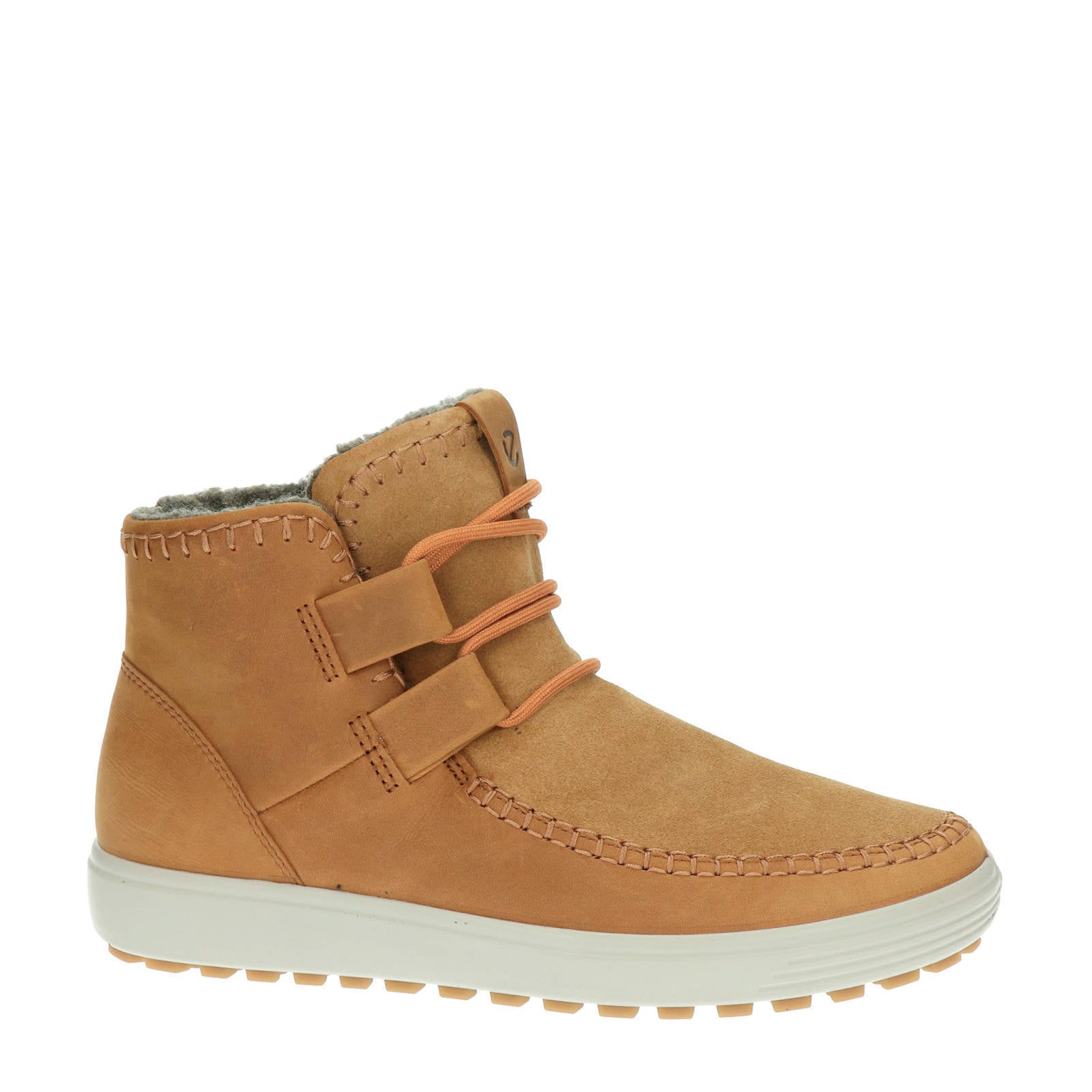 Ecco Soft 7 Tred nubuck veterboots camel | wehkamp