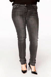 Yoek skinny fit regular waist jeans antraciet washed, Antraciet washed