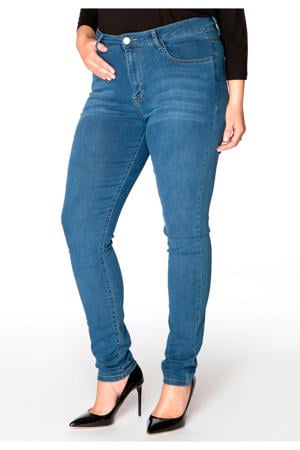 high waist shaping skinny jeans light denim