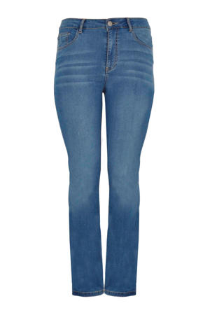 high waist straight leg jeans lichtblauw