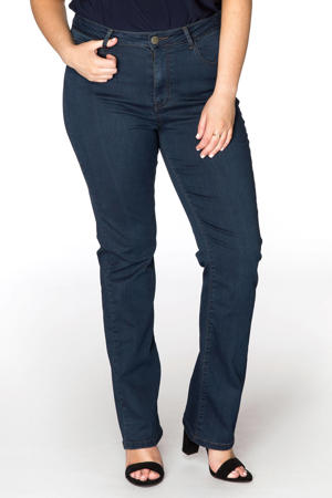 high waist straight leg jeans dark denim