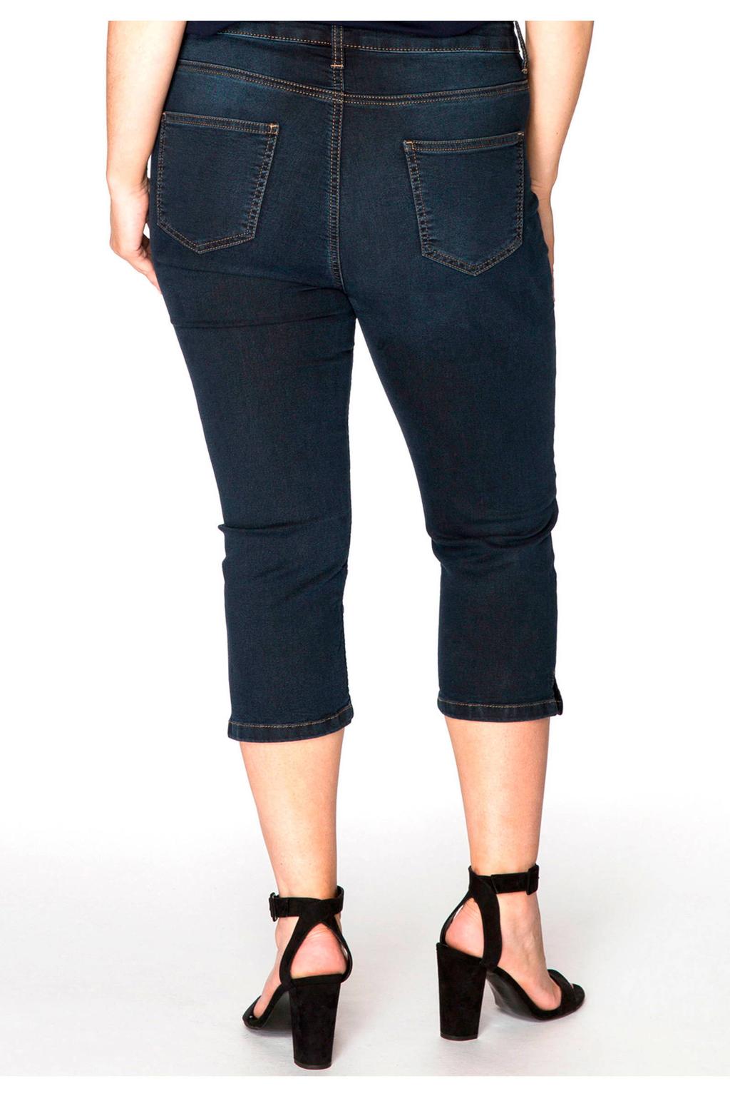 YOEK high waist skinny capri jeans dark denim