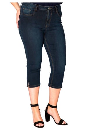 high waist skinny capri jeans dark denim