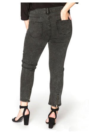 cropped high waist skinny jeans antraciet