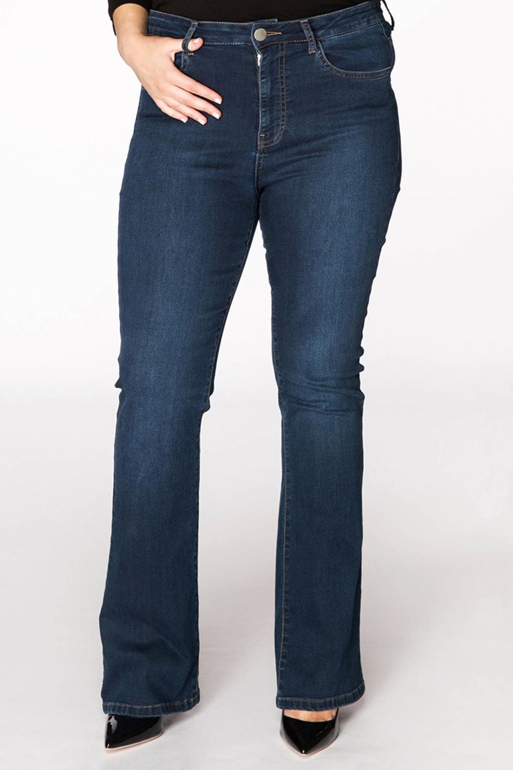 YOEK high waist flared jeans dark denim
