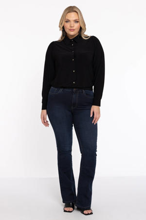 high waist flared jeans dark denim