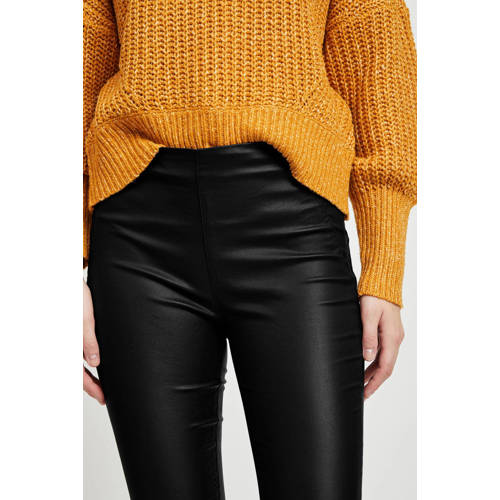 OBJECT coated skinny legging OBJBELLE zwart afbeelding