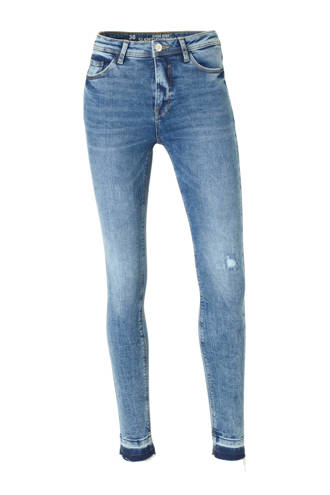 Clockhouse high waist super skinny jeans met slijtage