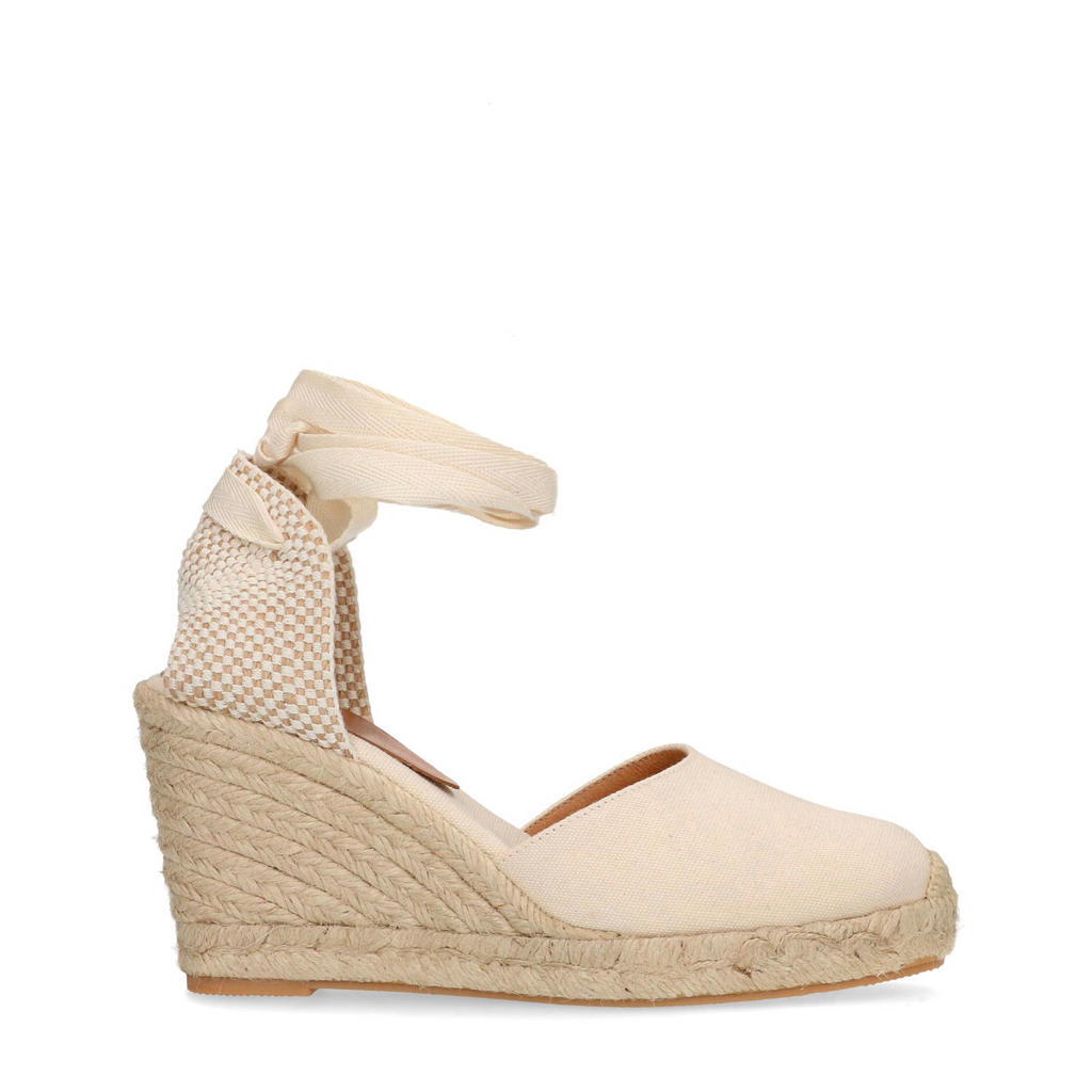 Off white dames Manfield espadrilles van synthetisch materiaal met striksluiting