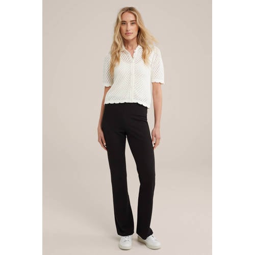 WE Fashion flared broek zwart afbeelding