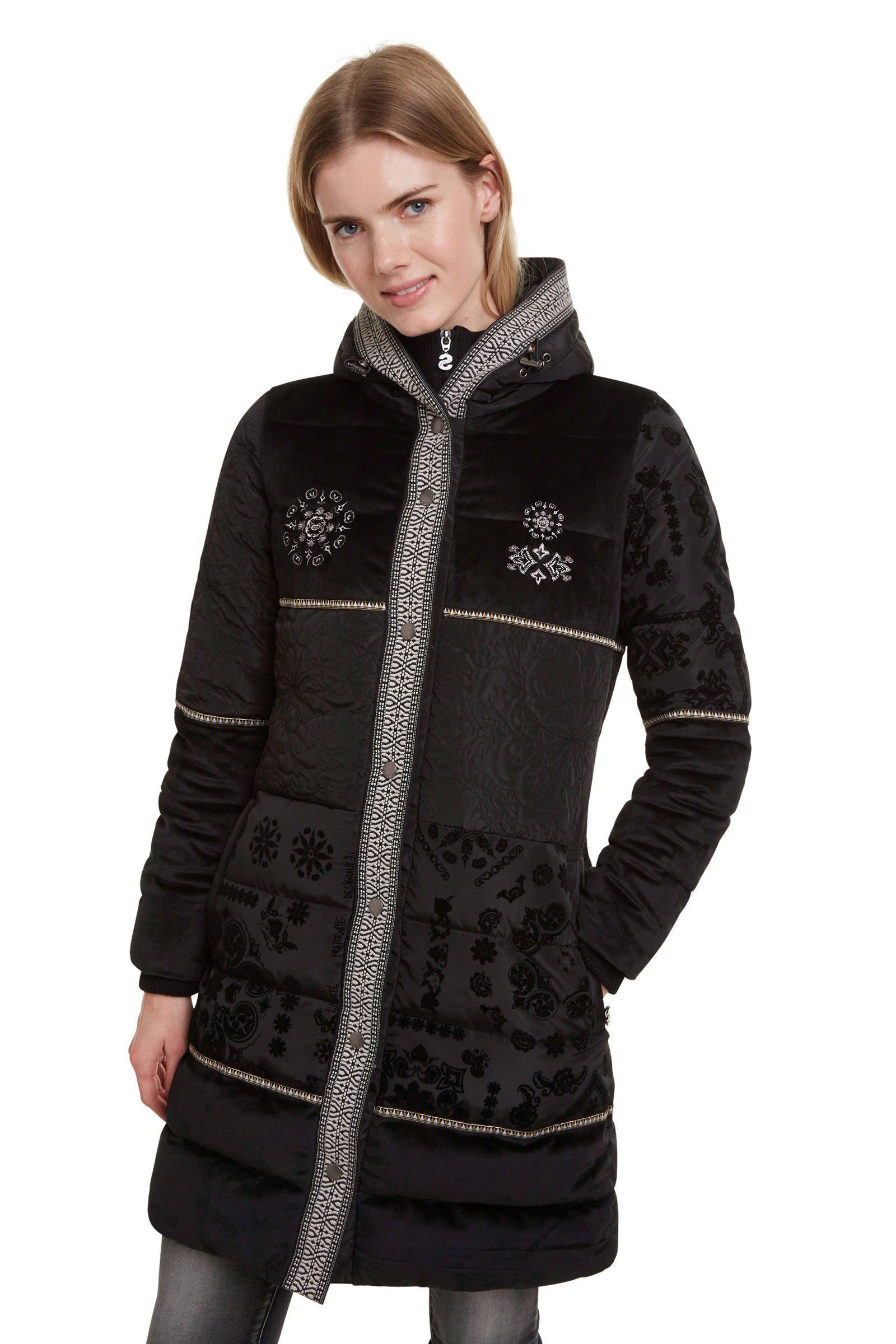 Desigual winterjas met all over print zwart | wehkamp Desigual winterjas met all over print zwart | wehkamp