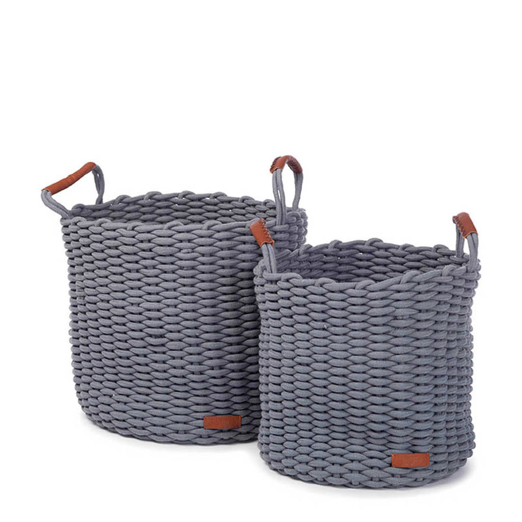 Kidsdepot Korbo mand (L) (set van 2), Mist