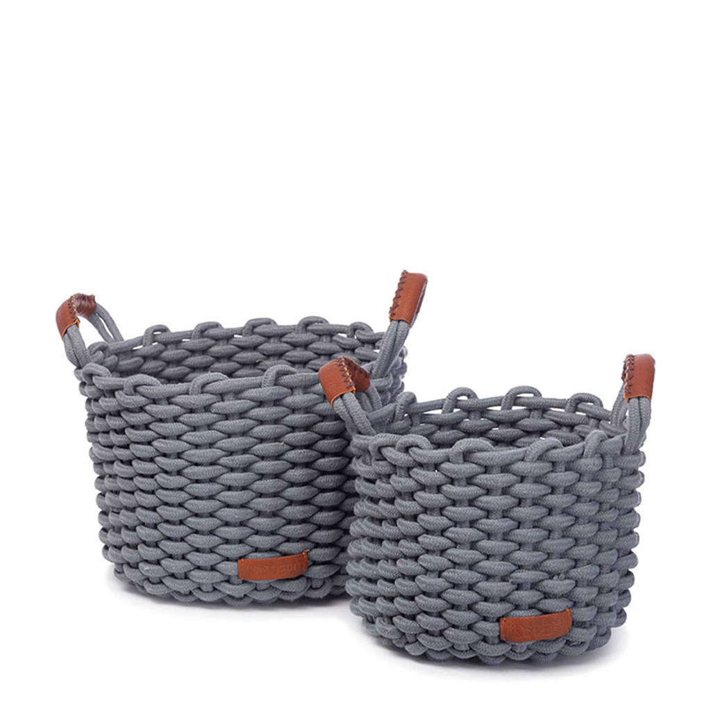 Kidsdepot Korbo mand (M) (set van 2), Mist
