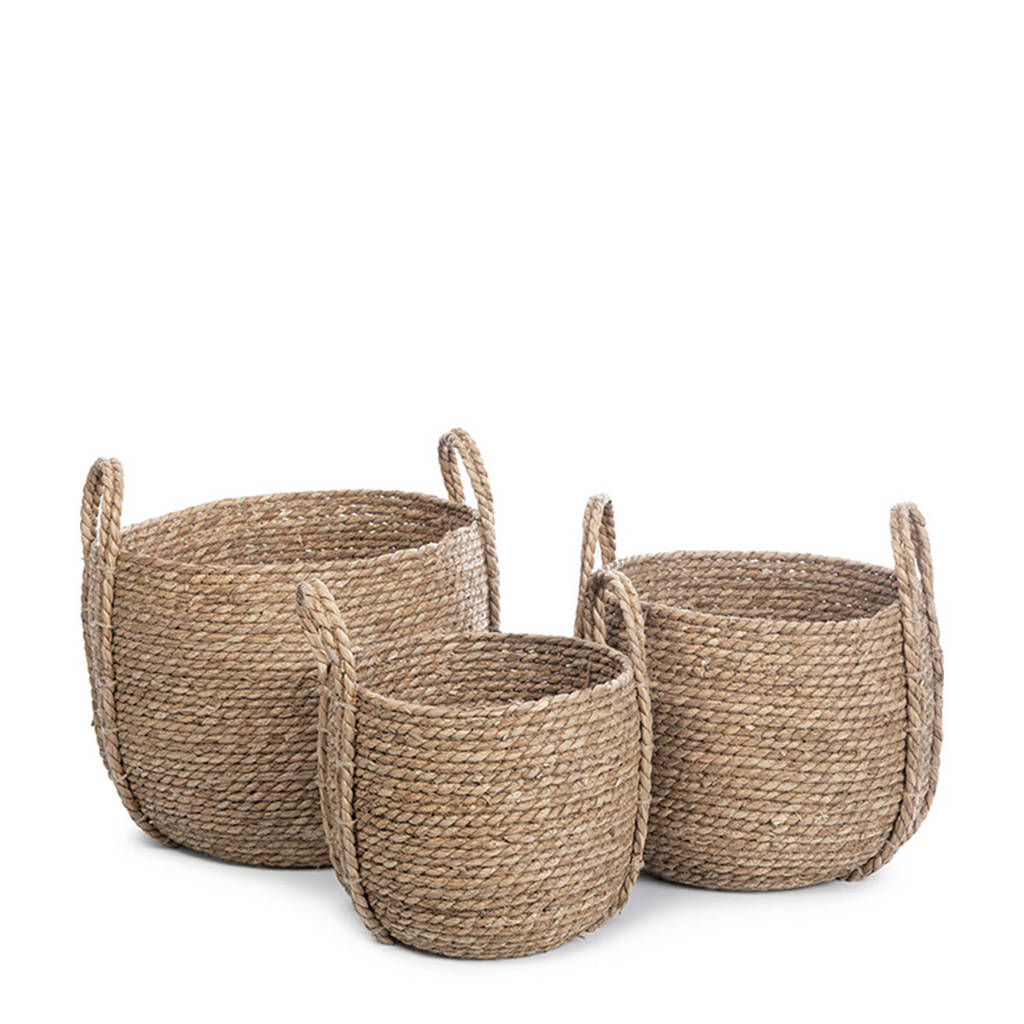 Kidsdepot Kurv mand (set van 3), Naturel