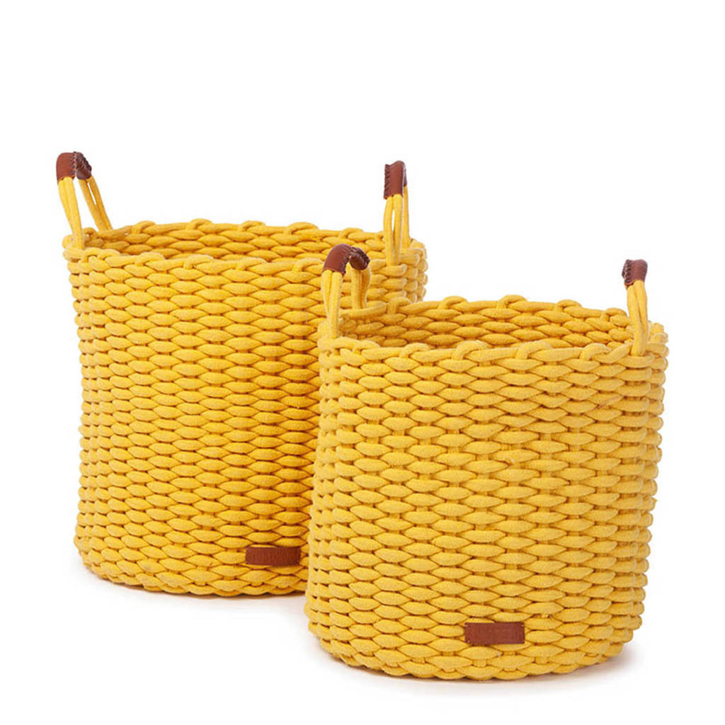 Kidsdepot Korbo mand (L) (set van 2), Geel