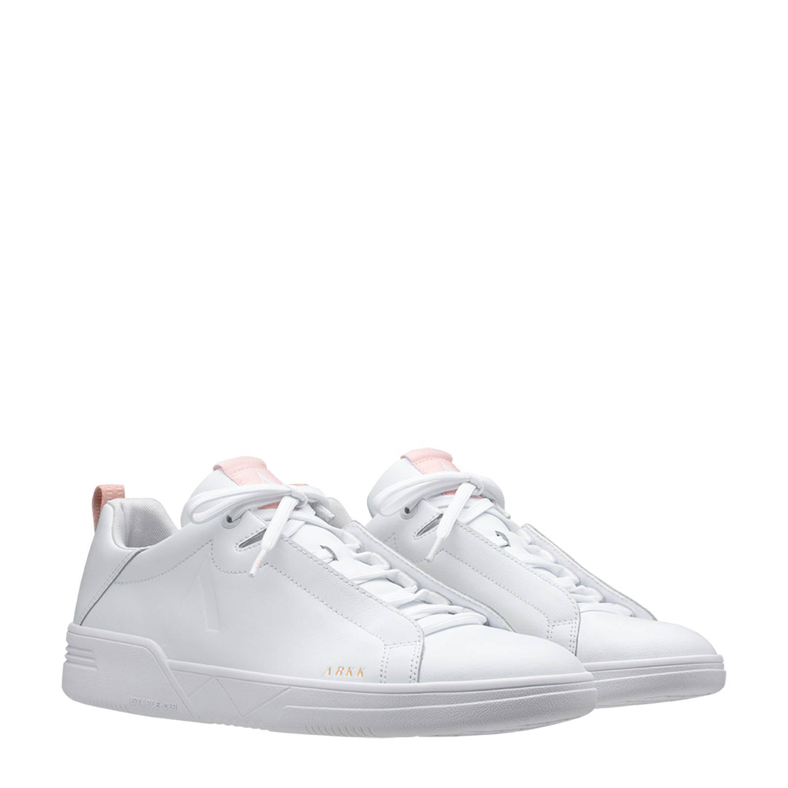 Arkk Uniklass Leather S-C18 leren sneakers wit/roze | wehkamp