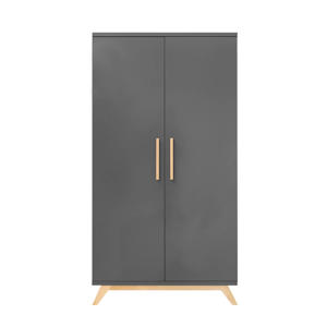 2-deurs kledingkast Kyan xl deep grey/natural