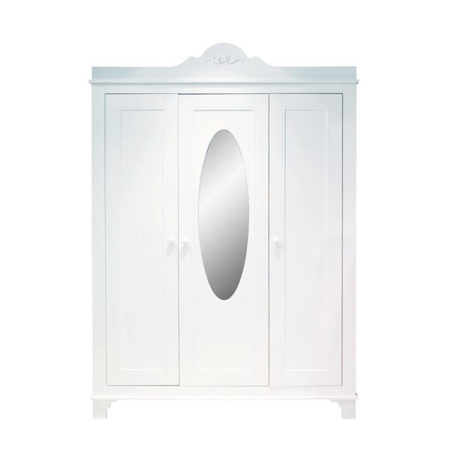 langzaam gevolgtrekking Arbeid Bopita 3-deurs kledingkast met spiegel Romantic wit | wehkamp