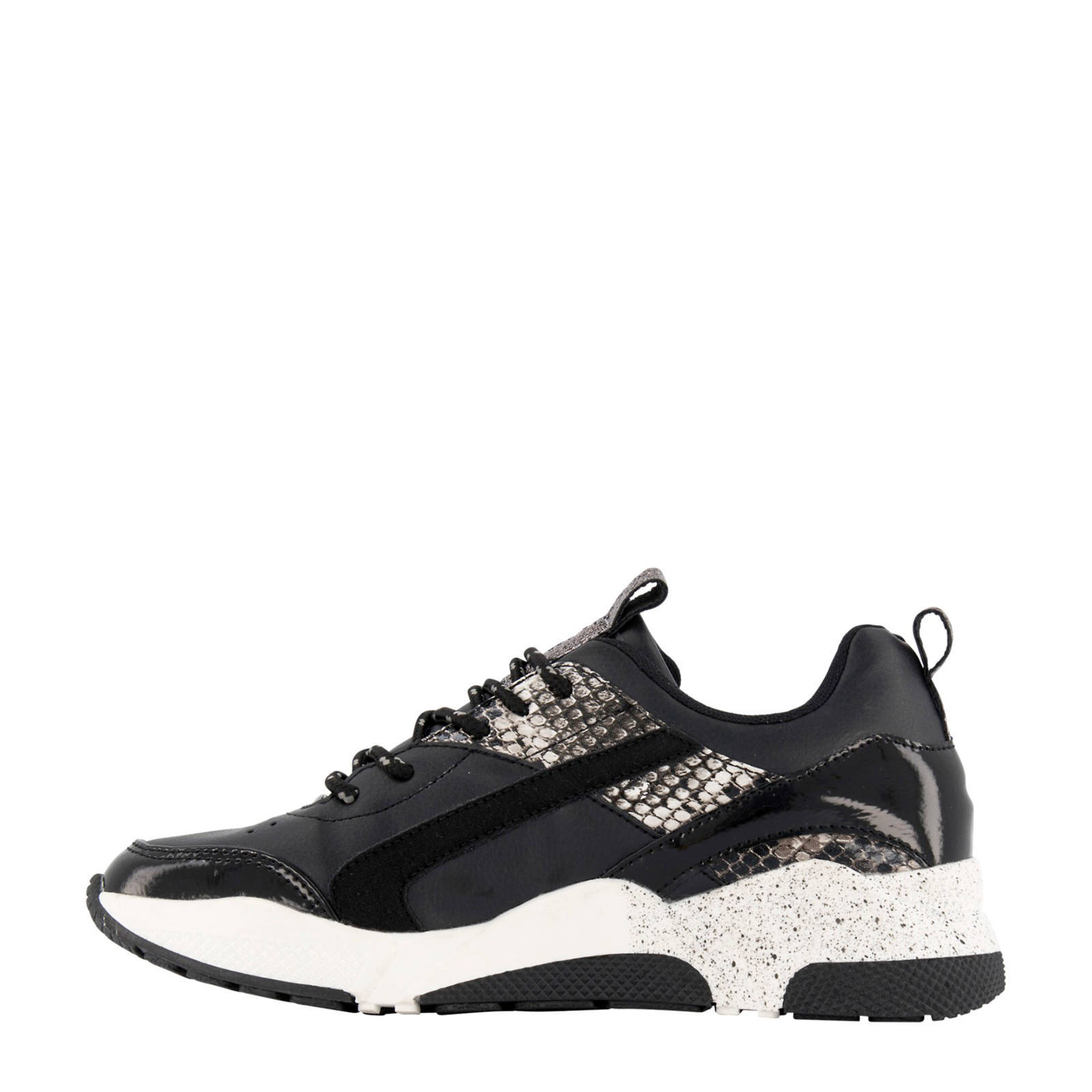 Graceland sneakers zwart met slangenprint | wehkamp