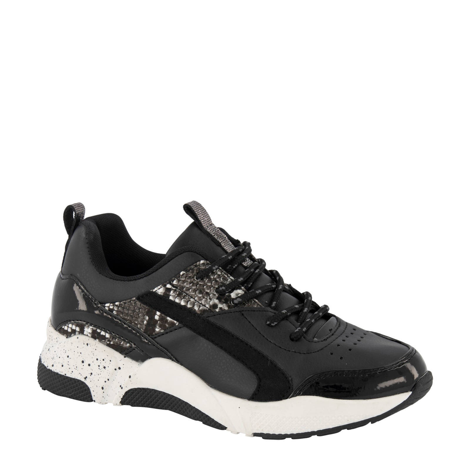 Graceland sneakers zwart met slangenprint | wehkamp
