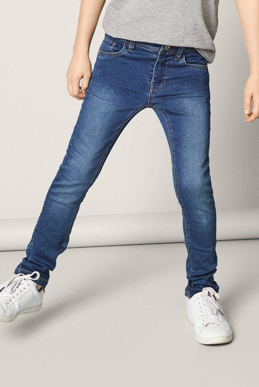 NAME IT KIDS slim fit jeans NKMTHEO dark blue denim | wehkamp