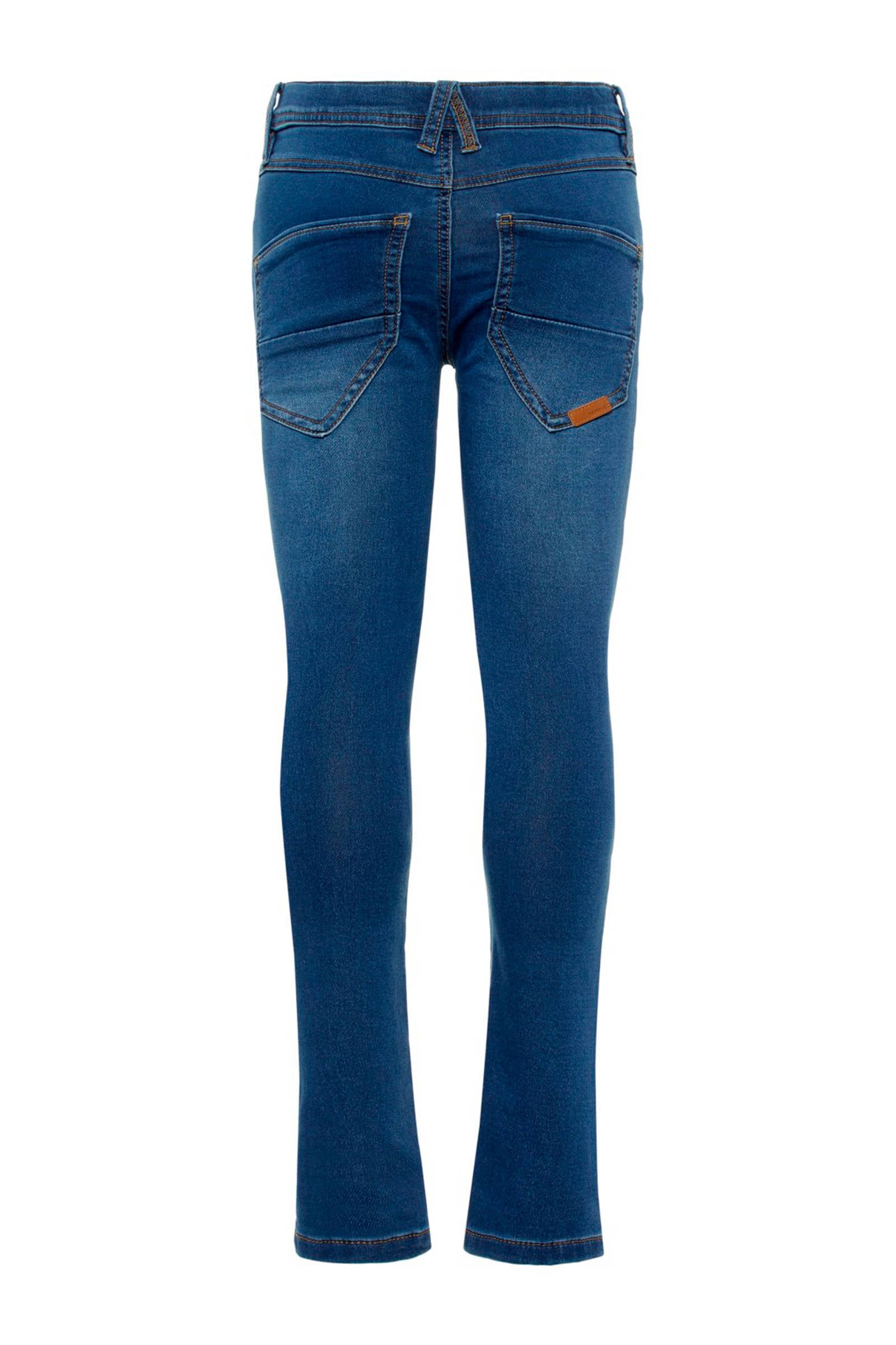 NAME IT KIDS slim fit jeans NKMTHEO dark blue denim | wehkamp