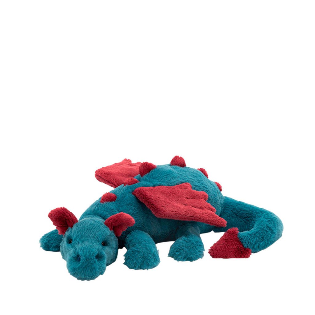Jellycat Dexter dragon knuffel 50 cm, Blauw