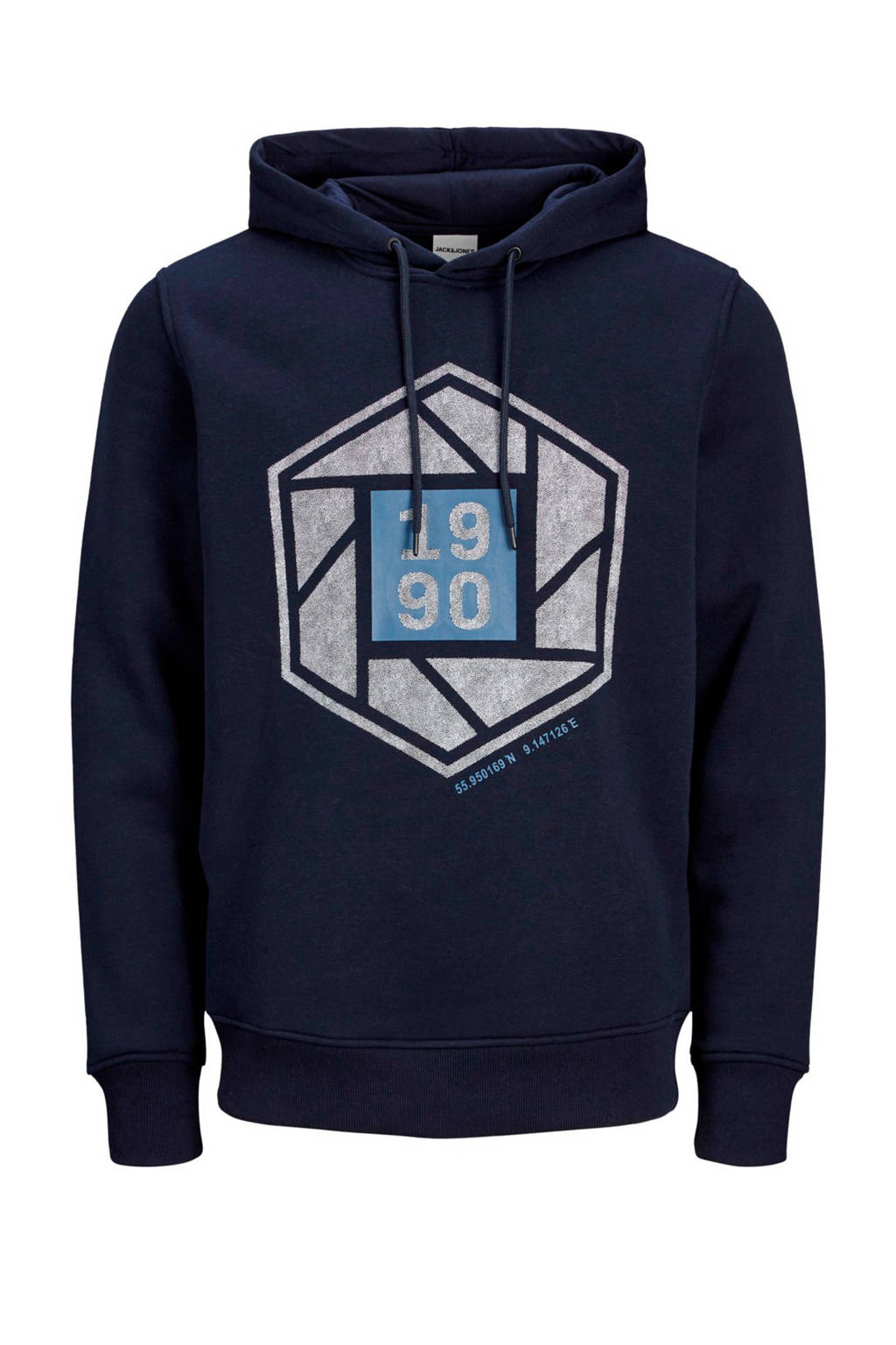 JACK & JONES CORE hoodie met printopdruk marine, Marine
