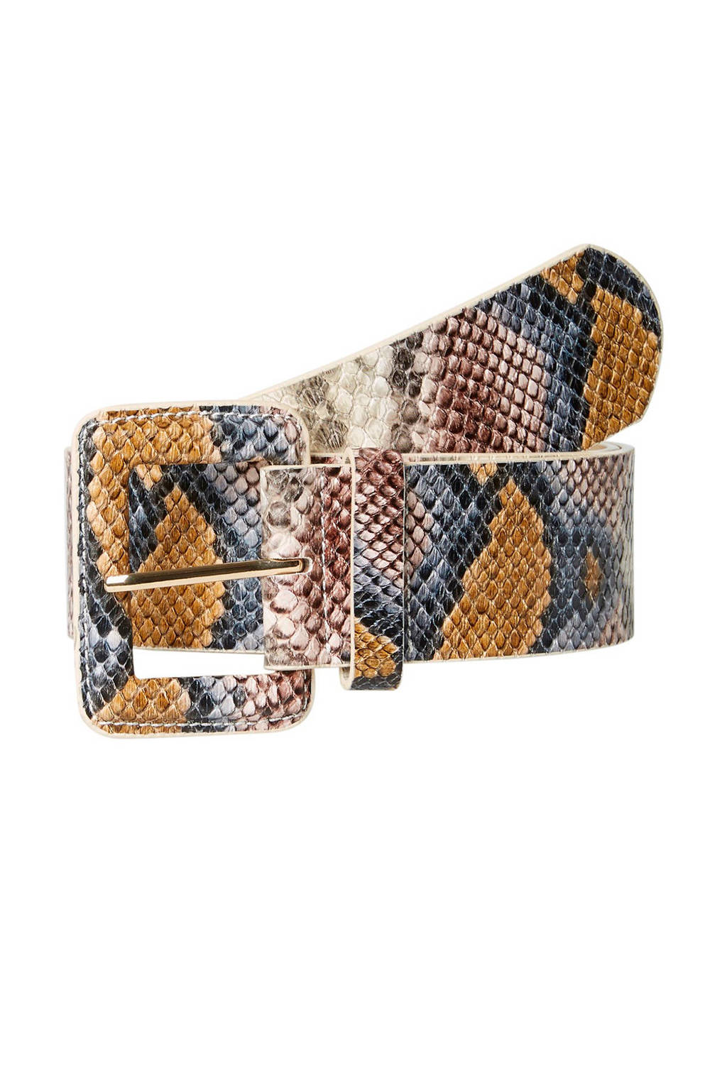 PIECES imitatie crocoleren riem, Paars
