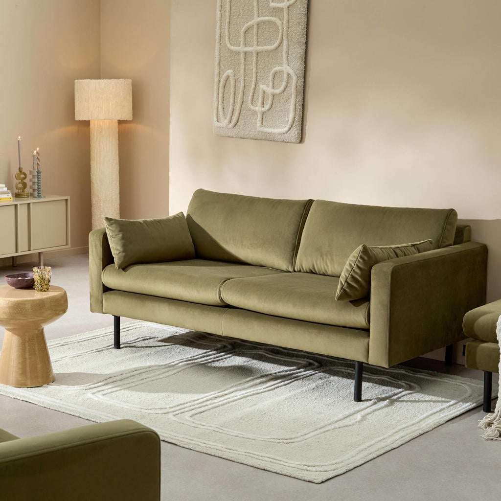 NOUS Living Adam velours 2-zitsbank - kaki
