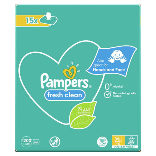Pampers Fresh Clean XXL box - 15 x 80 babydoekjes