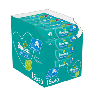 Wehkamp Pampers Fresh Clean XXL box - 15 x 80 babydoekjes aanbieding