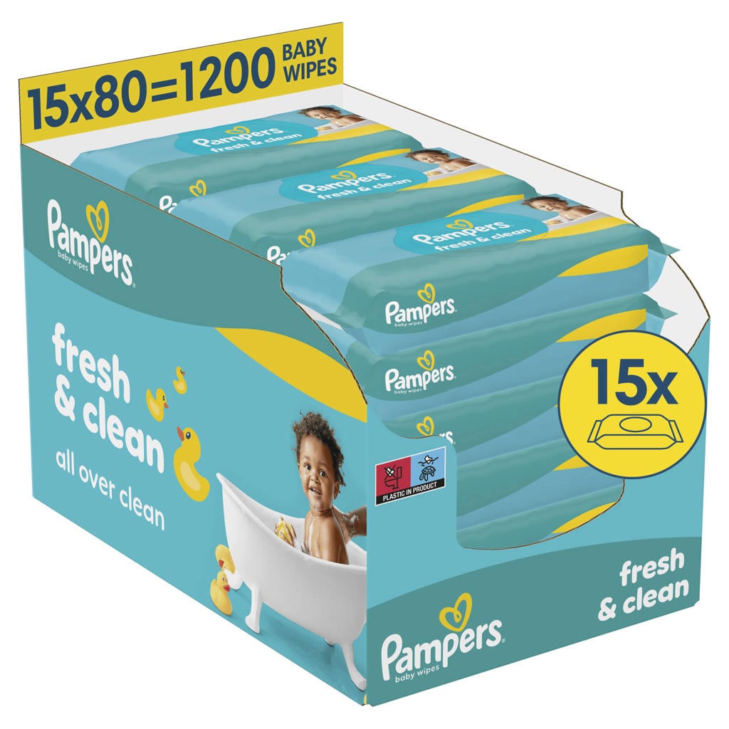 Pampers Fresh Clean XXL box - 15 x 80 babydoekjes