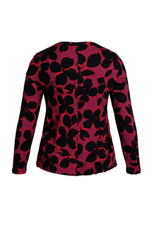 gebloemde longsleeve rood multi