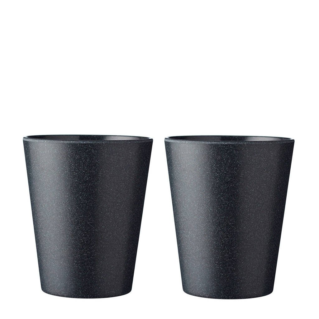 Mepal Bloom beker (300 ml) (set van 2), Zwart