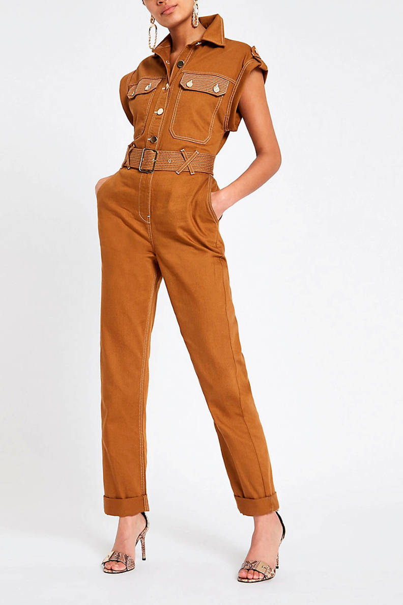 River Island jumpsuit bruin wehkamp