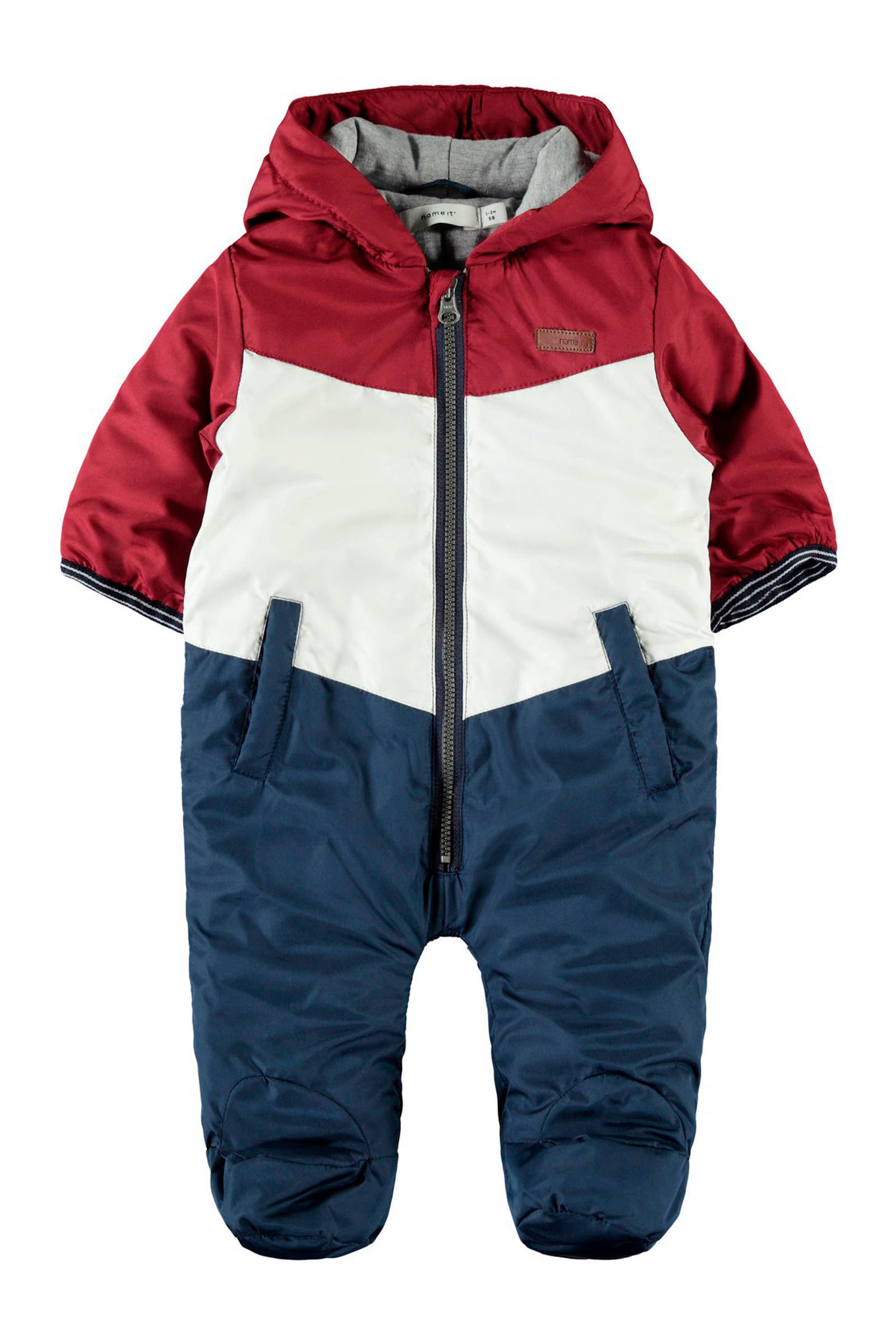 winterjas skipak Mock suit donkerblauw rood off white winterjas skipak Mock suit donkerblauw rood off white