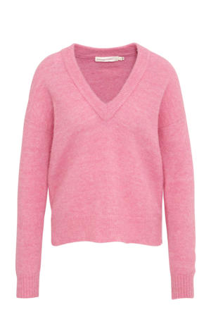 gebreide trui met wol roze