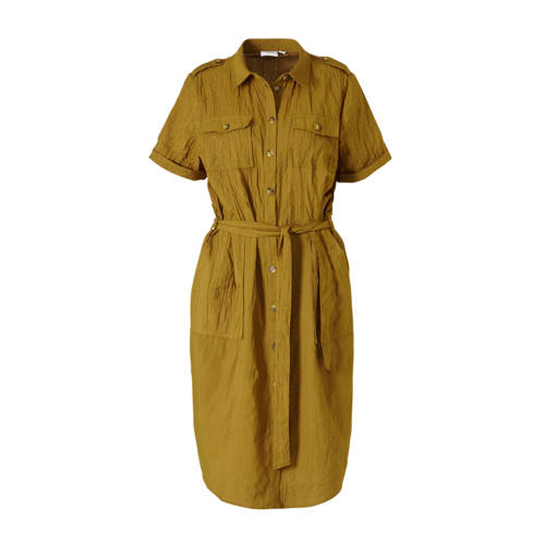 Saint Tropez blousejurk met linnen kaki Saint Tropez blousejurk met linnen kaki