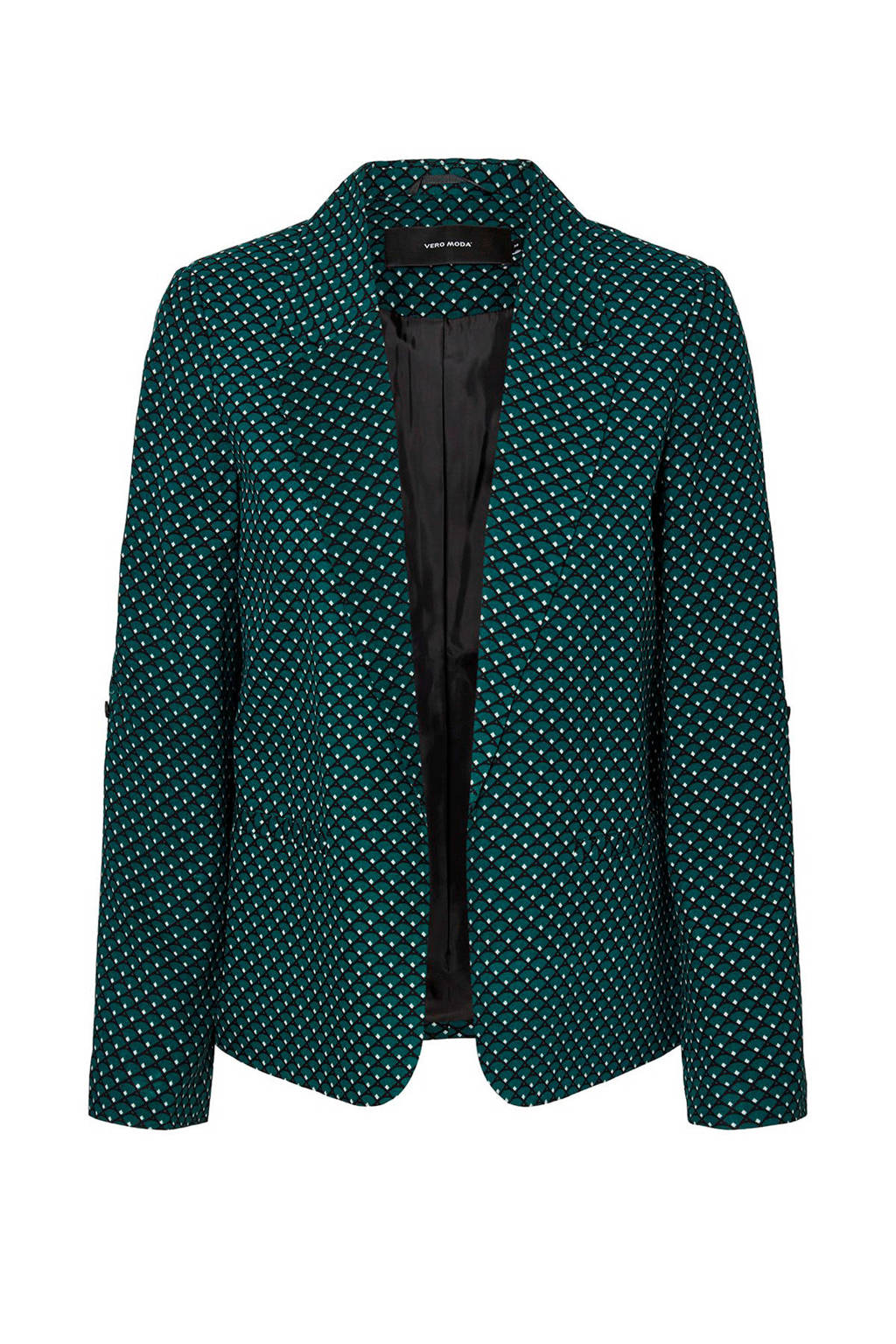 VERO MODA blazer met all over print petrol, Petrol
