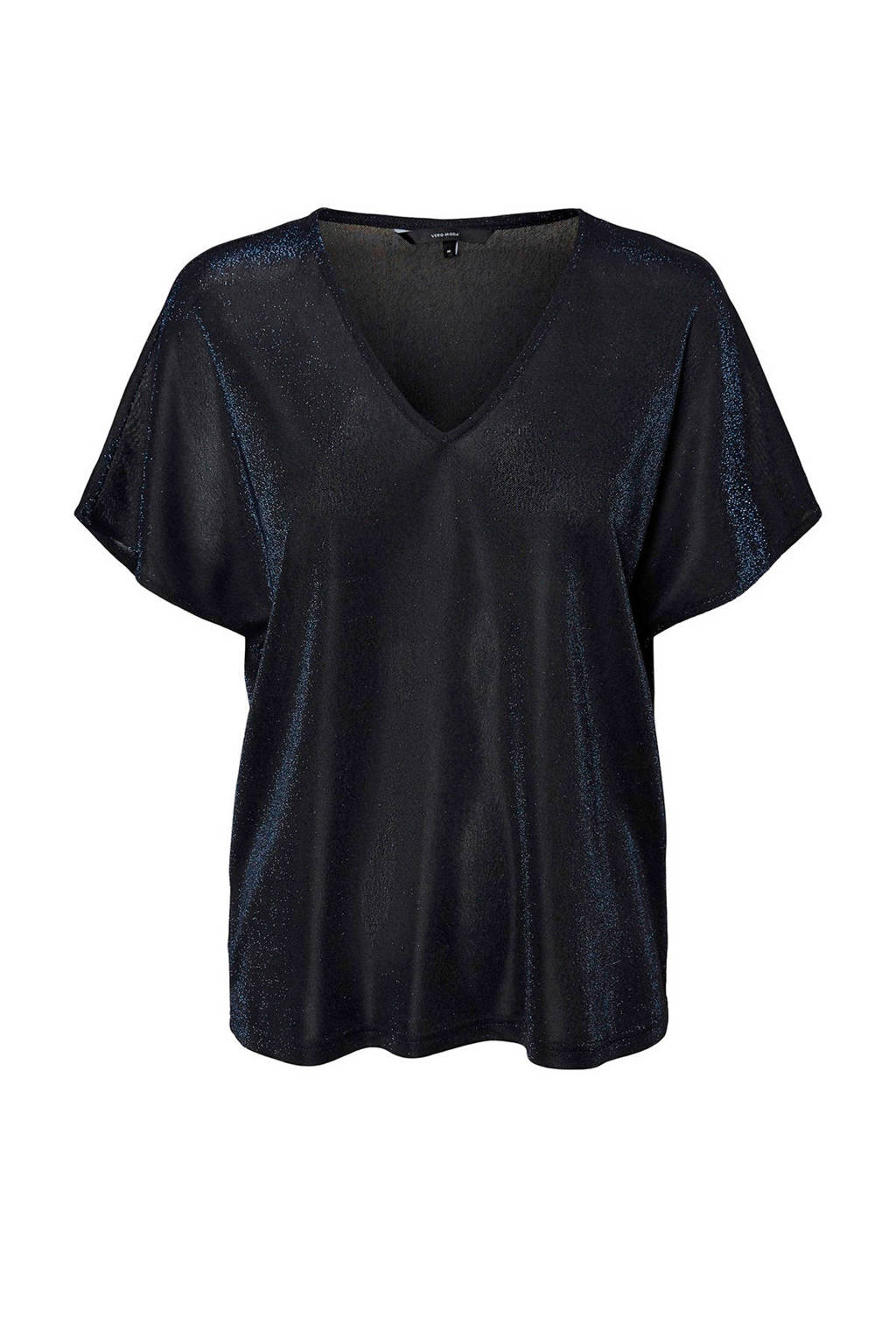 VERO MODA top met glitters donkerpaars, Donkerpaars