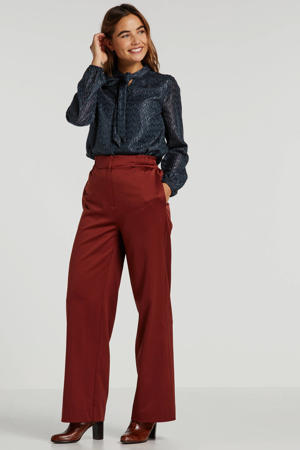 high waist palazzo broek brique