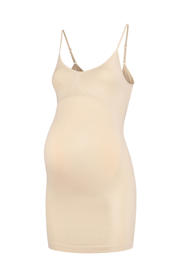 thumbnail: Beige dames Mamsy zwangerschapsonderjurk van polyamide met effen