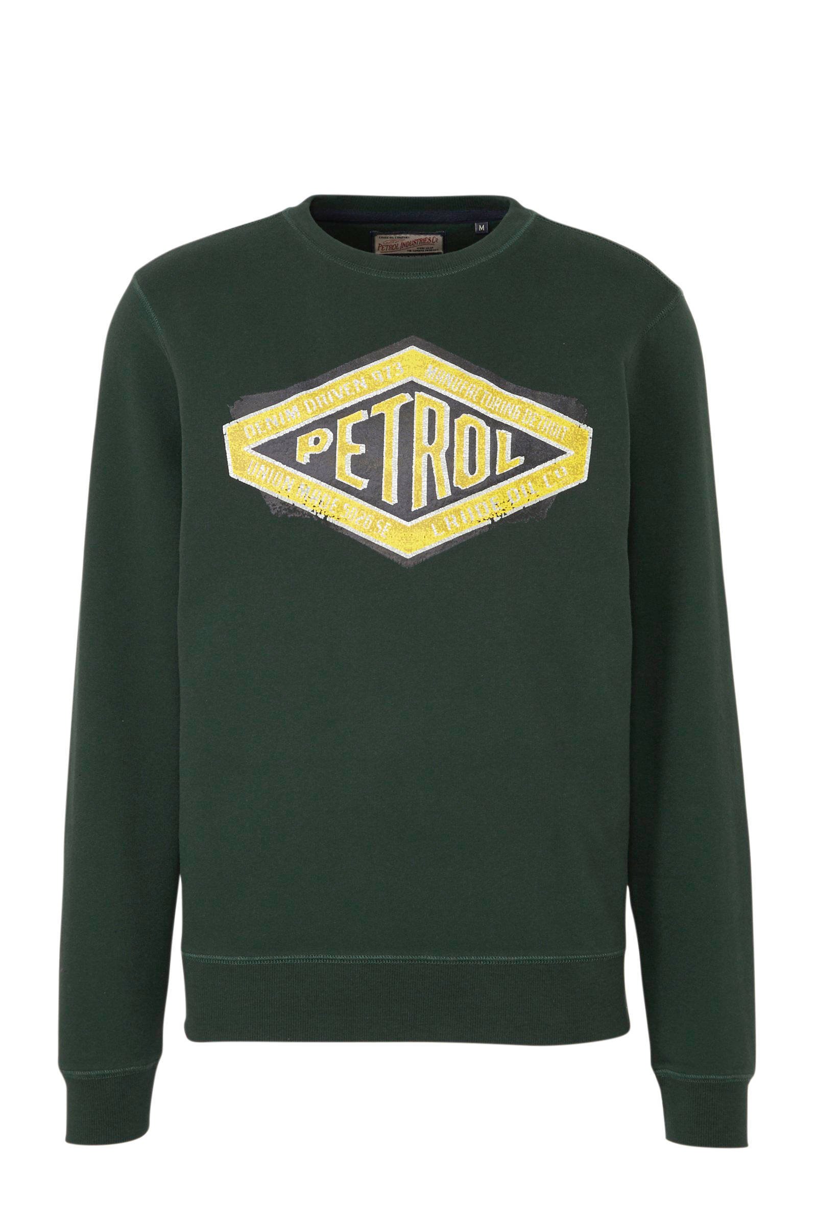 Petrol Industries sweater met printopdruk donkergroengeel Petrol Industries sweater met printopdruk felgroen | wehkamp