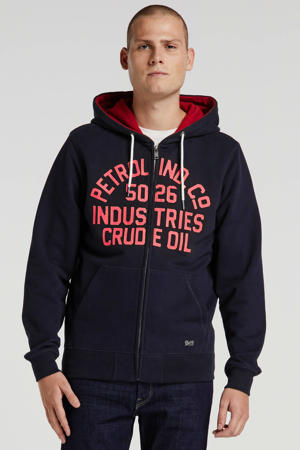 vest met tekst marine/rood/koraal