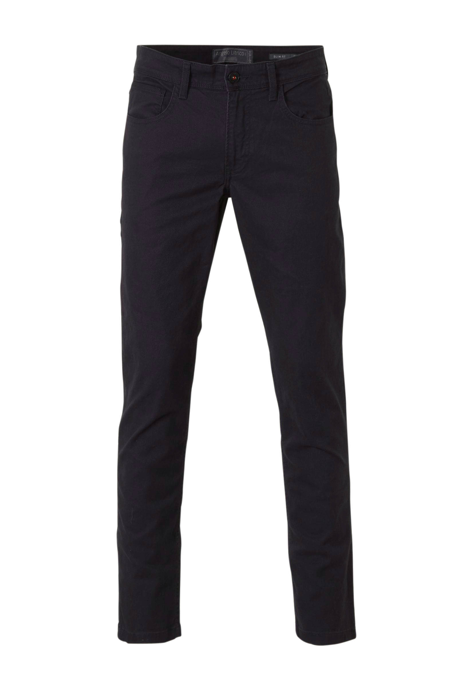 C\u0026A Angelo Litrico slim fit broek donkerblauw | wehkamp