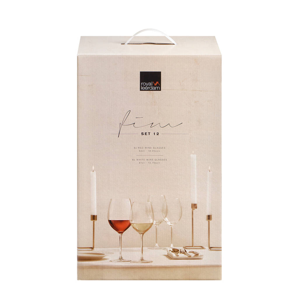 Royal Leerdam Fim wijnglazenset (set van 12), Transparant