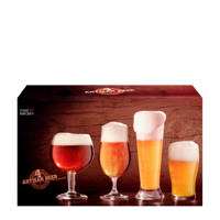 Royal Leerdam Speciaal bier combibox glazenset (set van 4), transparant/goud